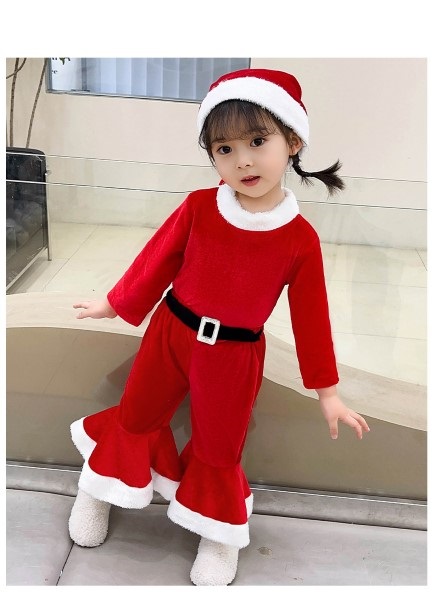 7C300.1 ชุดเด็ก ชุดซานตาครอส ชุดแซนตี้ ชุดคริสต์มาส ขาบาน Children Santy Santa claus Christmas Costumes