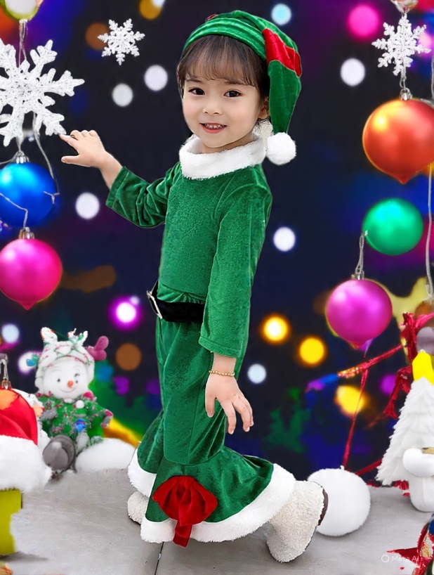 7C300.2 ชุดเด็ก ชุดซานตาครอส ชุดแซนตี้ ชุดคริสต์มาส ขาบาน Children Santy Santa claus Christmas Costumes