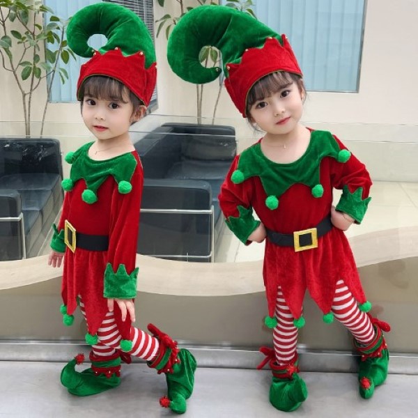 7C299 ชุดเด็ก ชุดซานตาครอส ชุดแซนตี้ ชุดคริสต์มาส ชุดเอลฟ์ มะเขือเทศ Children Elf Santy Santa claus Christmas Costumes
