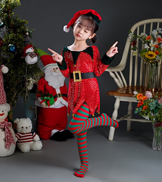 7C298.2 ชุดเด็ก ชุดซานตาครอส ชุดแซนตี้ ชุดคริสต์มาส กระพรวนวิ้ง Children Santy Santa claus Christmas Costumes