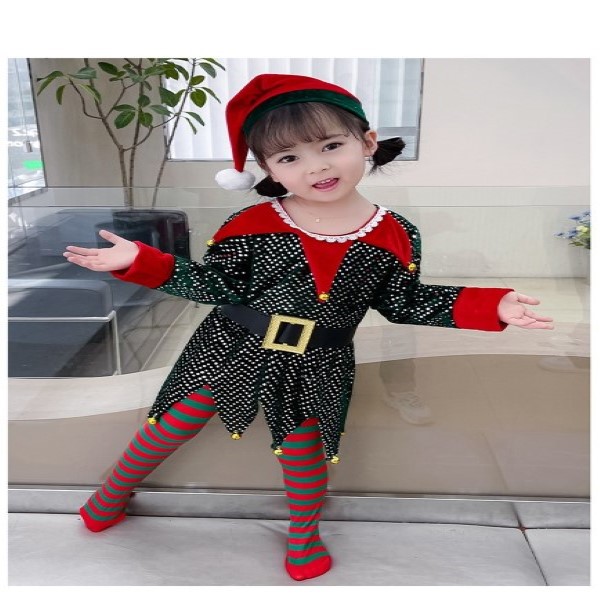 7C298.1 ชุดเด็ก ชุดซานตาครอส ชุดแซนตี้ ชุดคริสต์มาส กระพรวนวิ้ง Children Santy Santa claus Christmas Costumes