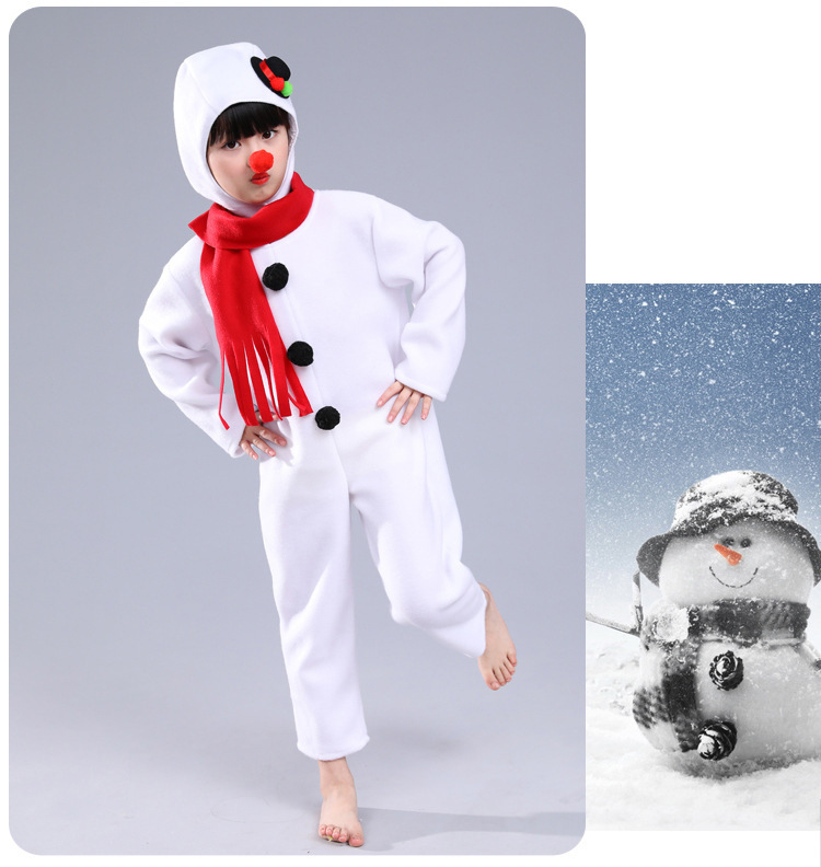 7C200 ชุดเด็ก ชุดตุ๊กตาหิมะ ตุ๊กตาหิมะ มนุษย์หิมะ ชุดคริสต์มาส Snowman Christmas Costume