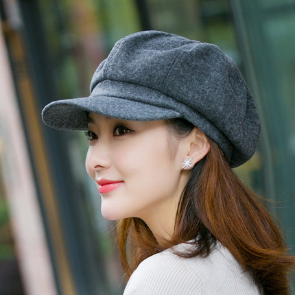 หมวกเบเร่ต์ทรงแปดเหลี่ยม หมวกแฟชั่น (พร้อมส่ง)