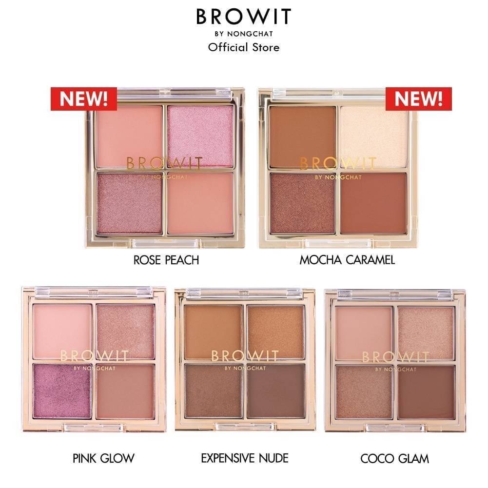 BROWIT อายแชโดว์พาเลท 1G X 4สี พาเลทอายแชโดว์ที่ออกแบบโดยน้องฉัตร นักแต่งหน้า ประเทศไทย ช่วยเติมเต็มสีสันให้เปลือกตาสวยสดใส 