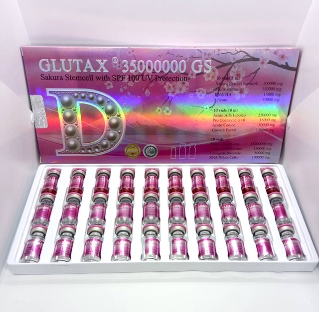  Glutax 35,000,000GS Sakura stemcell with SPF 100 UV Protection   ขีดสุดของความขาว อมชมพู แบบสาวเอเชียสไตล์ญี่ปุ่นผลิตภัณฑ์ของ Glutax ที่ดีที่สุด ปริมาณกลูต้านาโนถึง 35 ล้านมิลลิกรัมที่สกัดส่วนผสมของเมล็ดซากูระ ที่ชาวญี่ปุ่นเชื่อว่าคือยาอายุวัฒนะ ที่นำมา