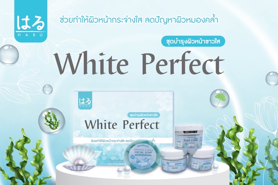 ครีมฮารุ Haru White Perfect Cream Set ครีมชุดบำรุงหน้าขาวใส (ฮารุครีมชุดสีฟ้า)