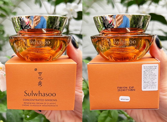 Sulwhasoo Concentrated Ginseng Renewing Cream EX Classic ขนาดทดลอง 10 ml. ครีมลดเลือนริ้วรอย สูตรที่ดีที่สุดสําหรับผิวแห้ง สำหรับคนที่ชอบเนื้อสัมผัสที่เข้มข้นขึ้น และมอบการบำรุงที่เพิ่มขึ้น ด้วยเนื้อสัมผัสที่มอบการบำรุงอันทรงพลังที่จะล็อคสารบำรุงและมอบควา