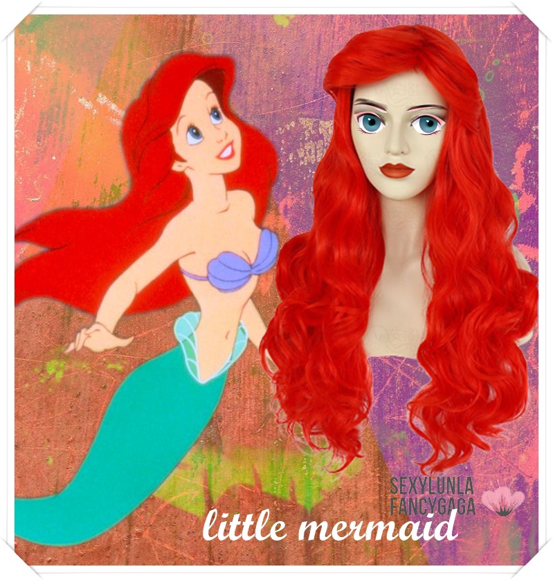 วิกเจ้าหญิงแอเรียลนางเงือก little mermaid วิกลิตเติ้ลเมอเมด วิกAriel วิกแอเรียล ความยาว 65-70 cm.วิกเจ้าหญิงวิกเจ้าหญิง Disney