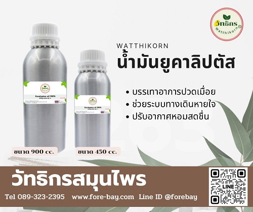 น้ำมันยูคาลิปตัส 100% ( Eucalyptus Essential oil )  ขนาด 450 cc