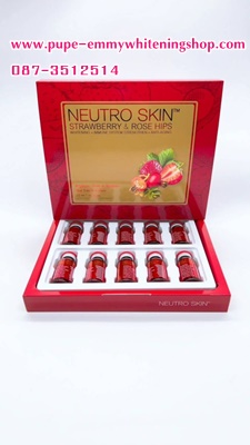 NEUTRO SKIN ^สตอเบอรี่สเต็มเซล^.กลูต้าสูตรน้ำ ขาวไว ผิวสวยไม่ง้อฟิลเตอร์ ผิวสวย!!จนคนเหลียวหลัง กลูต้าน้ำสีชมพู ที่สาวทั่วโลกนิยมที่สุด ขาวใวที่สุด