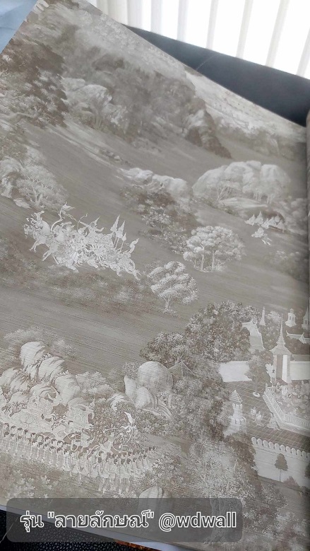 วอลเปเปอร์ตกแต่งห้องพระสวยๆ ร้านขายวอลเปเปอร์ติดผนังลายไทย ฉากหลังห้องพระสวยๆ ลายต้นโพธิ์ ลายเทพนม ลายกนก วอล์ลตกแต่งห้องพระ ลายไทยติดโบสถ์ ภาพจิตรกรรมตกแต่งห้องพระ 