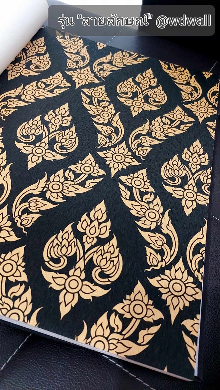 วอลเปเปอร์ตกแต่งห้องพระสวยๆ ร้านขายวอลเปเปอร์ติดผนังลายไทย ฉากหลังห้องพระสวยๆ ลายต้นโพธิ์ ลายเทพนม ลายกนก วอล์ลตกแต่งห้องพระ ลายไทยติดโบสถ์ ภาพจิตรกรรมตกแต่งห้องพระ 
