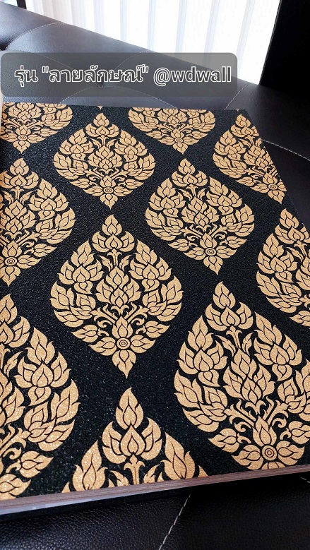 วอลเปเปอร์ตกแต่งห้องพระสวยๆ ร้านขายวอลเปเปอร์ติดผนังลายไทย ฉากหลังห้องพระสวยๆ ลายต้นโพธิ์ ลายเทพนม ลายกนก วอล์ลตกแต่งห้องพระ ลายไทยติดโบสถ์ ภาพจิตรกรรมตกแต่งห้องพระ 