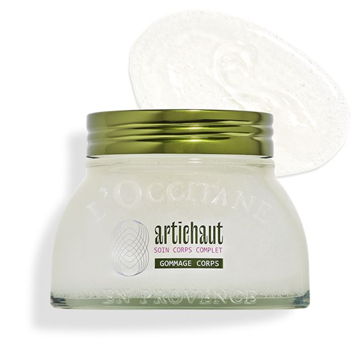 L'OCCITANE Artichoke Body Scrub 200ml. บอดี้สครับเนื้อสัมผัสเป็นเอกลักษณ์ ผลัดเซลล์ผิว และขจัดเซลล์ผิวที่เสื่อมสภาพ ช่วยลดเซลล์ลูไลท์โดย 97% ของผู้ใช้รู้สึกว่าผิวแลดูเรียบเนียนขึ้น เมื่อใช้อย่างต่อเนื่อง