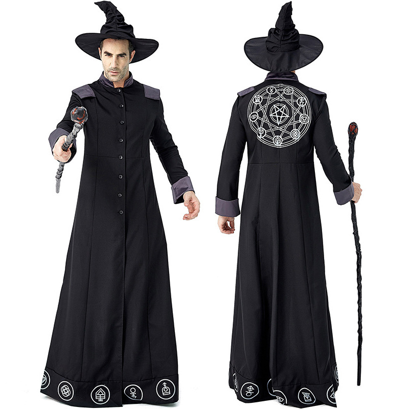 ++พร้อมส่ง++ชุดพ่อมด wizard costume ชุดฮาโลวีน ผู้ใช้เวทมนตร์ ผู้วิเศษ ชุดhalloween MAGICIAN