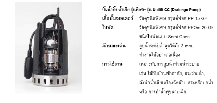 ปั๊มน้ำกรุนด์ฟอส Grundfos รุ่น Unilift CC7-M1 220V