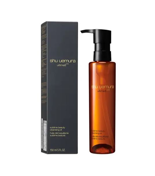 Shu Uemura Ultime8 Sublime Tsubaki Cleansing Oil 150 ml. (ขวดสีน้ำตาล) คลีนซิ่งออยล์สำหรับทุกสภาพผิว ออยล์ล้ำค่า ผสมกับน้ำมันซึบากิญี่ปุ่นที่สกัดด้วยกรรมวิธีพิเศษ ช่วยต้านปัญหาผิวทุกประการ รวมคุณสมบัติ 8 ชนิด เพื่อการทำความสะอาดผิวเป็นเลิศ ให้ผิวที่ดีขึ้น