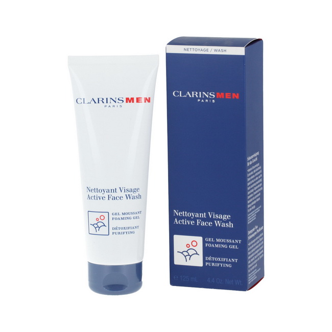 CLARINS Men Active Face Wash 125 ml. โฟมทำความสะอาดผิวหน้าอันอ่อนโยนสำหรับผู้ชาย  ช่วยให้ผิวนุ่มนวลขึ้นหลังการหลังโกนหนวด รวมทั้งช่วยกระชับผิวและปกป้องผิวจากมลภาวะต่างๆที่เกิดขึ้นในแต่ละวัน