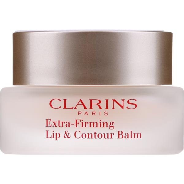 CLARINS Extra-Firming Lip & Contour Balm 15 ml. บาล์มที่ช่วยปลอบประโลมผิว ด้วยน้ำมันจากเมล็ด Raspberry เนื้อเนียนละเอียด และ Shea Butter ที่อิ่มคุณค่าบำรุง จึงช่วยซ่อมแซมและฟื้นบำรุงเรียวปากที่แห้ง แตกลอกให้ชุ่มชื้น นุ่มเนียน ลดร่องริมฝีปาก และริ้วรอย