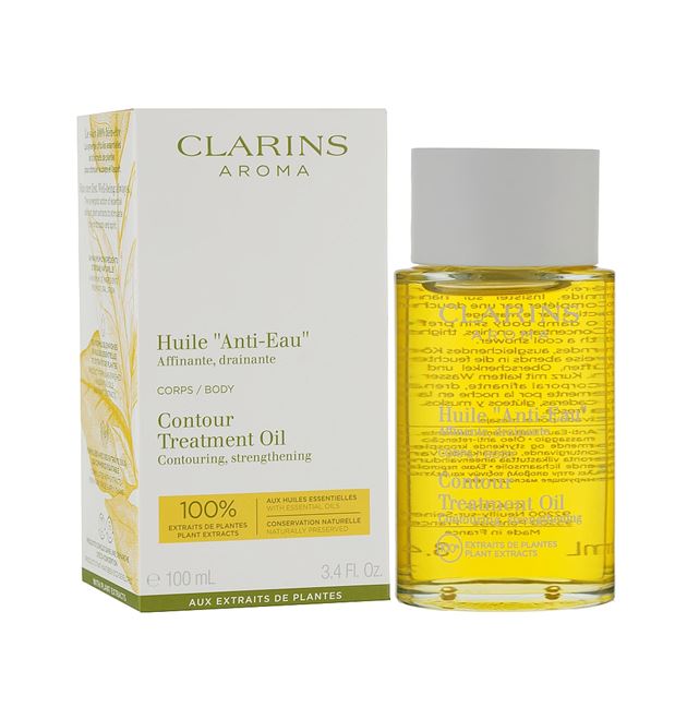 CLARINS Anti-Eau Contour Body Treatment Oil 100 ml. น้ำมันนวดกระชับผิว ลดไขมันสะสมใต้ชั้นผิวหนัง ไม่ให้ผิวแตกลายระหว่างลดน้ำหนัก ช่วยสลายของเสียปรับรูปร่างให้ได้สัดส่วนและยับยั้งการเกิดเซลลูไลท์ช่วยให้ผิวแน่นกระชับ และป้องกันการเกิดผิวเปลือกส้ม