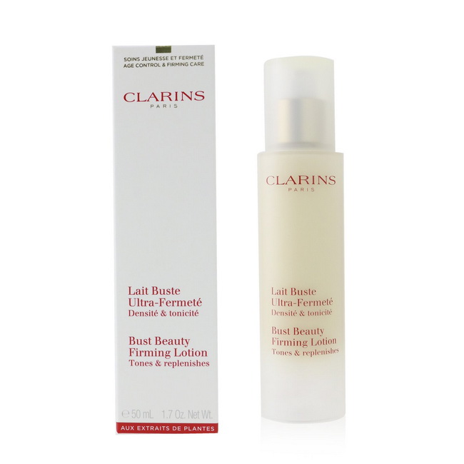 CLARINS Bust Beauty Firming Lotion 50 ml. โลชั่นยกกระชับ และฟื้นฟูผิวทรวงอกใส่ใจทรวงอกให้ได้รูปสวย อ่อนเยาว์อีกครั้งด้วยคุณค่าดูแลผิวทรวงอกยามค่ำคืน ช่วยฟื้นฟูผิวทรวงอกให้แน่นกระชับ ได้รูป ใช้เป็นประจำเพื่อได้ผลลัพธ์ที่ต่อเนื่อง