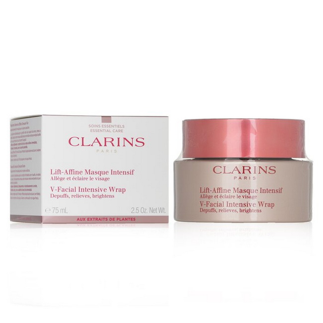 CLARINS V Facial Intensive Wrap75 ml. ครีมมาส์กเนื้อมูสเข้มข้นช่วยปรับกระชับใบหน้าให้ได้รูป&#8203;&#8203;&#8203;&#8203;&#8203;&#8203;&#8203;ลดหน้าบวม ชนิดล้างออกลดอาการบวมน้ำ ยกกระชับ เข้ารูปสัมผัสของผิวที่เนียนนุ่ม ฟื้นฟูผิวจา