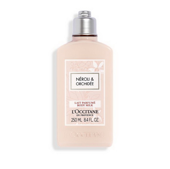 L'OCCITANE Neroli & Orchidee Body Milk 250 ml. โลชั่นบำรุงผิวกาย เพิ่มความชุ่มชื้นให้ผิวจาก Shea Butterพร้อมกลิ่นสดชื่นดอกเนโรลี่และกล้วยไม้สีขาวจากมาดากัสก้า ที่จะบานในฤดูใบไม้ร่วงเท่านั่นมีกลิ่นหอมของฟลอร่าฟรุ๊ตตี้ พร้อมติดปลายกลิ่นและซิตรัสและ