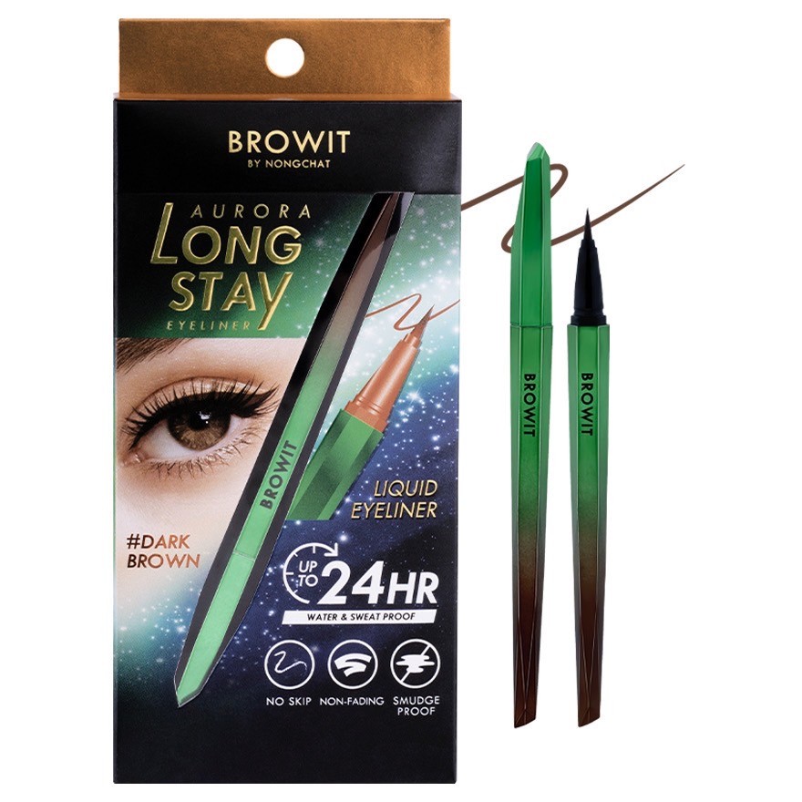 BROWIT AURORA LONG STAY EYELINER (ออโรร่าลองสเตย์อายไลน์เนอร์ 0.5G บราวอิท น้องฉัตร)