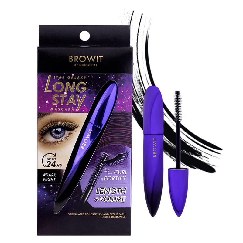 Browit Star Galaxy Long Stay Mascara บราวอิท สตาร์กาแล็กซี่ ลองสเตย์ มาสคาร่า #Dark Night (1 แท่ง)