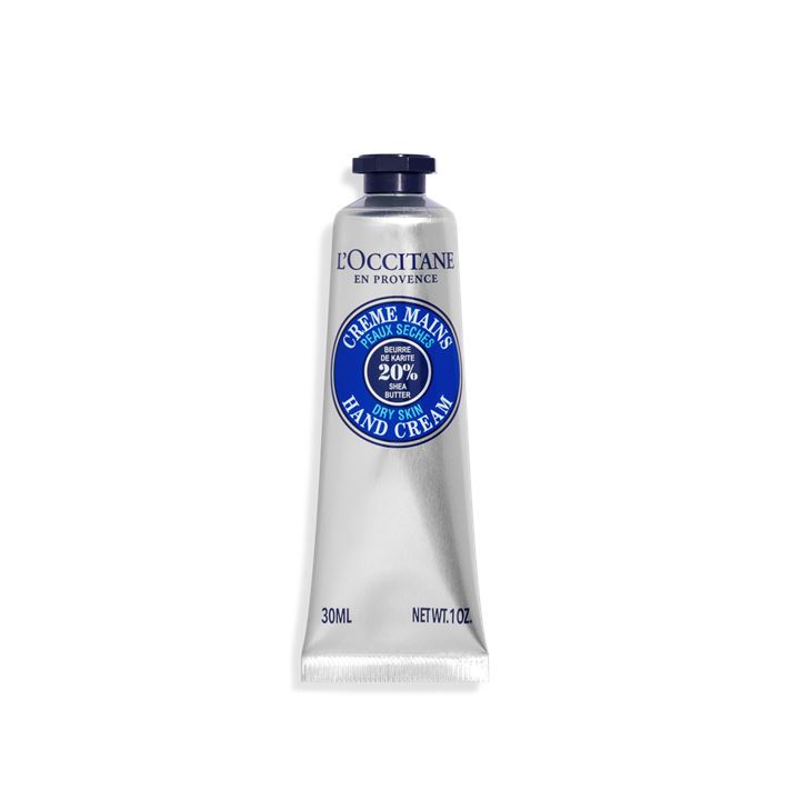 L'Occitane Shea Butter 20% Hand Cream 30 ml. ครีมทามือยอดนิยมทั่วโลก อุดมด้วยคุณค่าบำรุงจากเชีย บัตเตอร์ ถึง 20% พร้อมเพิ่มประสิทธิภาพสูงสุดด้วยวิตามินอี น้ำผึ้ง น้ำมันมะพร้าว และสารสกัดจากอัลมอนด์ มอบกลิ่นหอมจรุงจากมะลิและกระดังงา ให้ความชุ่มชื้นมาก