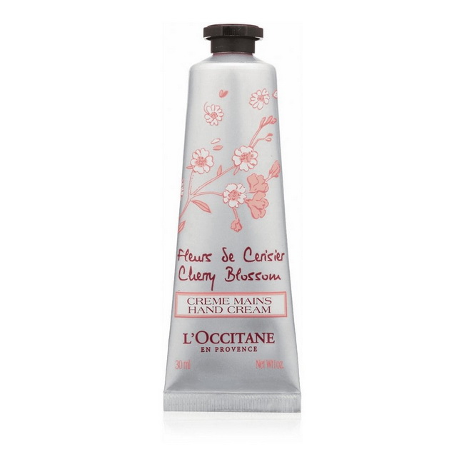 L'Occitane Cherry Blossom Hand Cream 30 ml. แฮนด์ครีมเนื้อนุ่ม เข้มข้นด้วยเชีย บัตเตอร์และวิตามินอี เนื้อบางเบาไม่หนักผิว ช่วยเพิ่มความชุ่มชื้น บำรุงมือ ปราศจากความมัน ช่วยบำรุงและปกป้องผิวจากชีวิตประจำวัน ผสานสารสกัดจากดอกเชอร์รี่ บลอสซัมจ