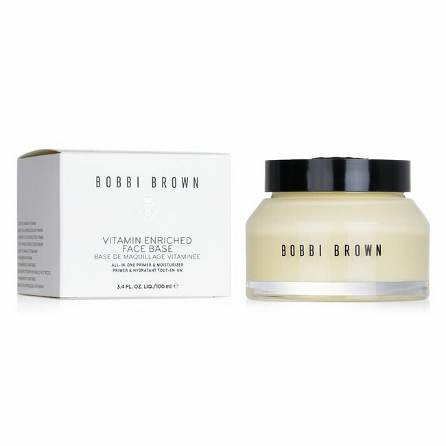 Bobbi Brown Vitamin Enriched Face Base 100 ml. ไพรเมอร์ และ มอยส์เจอไรเซอร์สูตรไม่มีส่วนผสมของน้ำมัน ผสานด้วยพลังของความชุ่มชื้นจากเชียร์บัตเตอร์และวิตามินบี  ซี และ อี กลิ่นหอมจากเกรปฟรุต และดอกเจอราเนียมช่วยให้ผิวรู้สึกสดใสเบาสบาย ผิวแลดูสุขภ