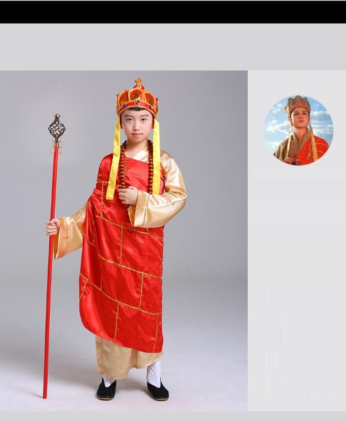 ไม่มีอาวุธ 7C343.1 ชุดเด็ก ชุดพระถังซัมจั๋ง ชุดพระจีน ไซอิ๋ว Children Tang Sanzang Tripitaka Journey to the West Costumes