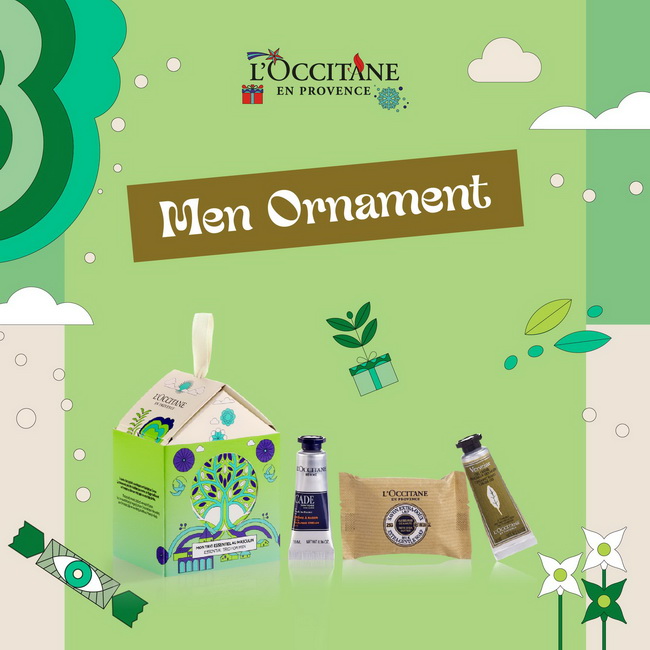 เซ็ตของขวัญ L'Occitane Holiday 2023 Men Ornament ชุดของขวัญประจำปี 2023 ที่รวมผลิตภัณฑ์บำรุงผิว 3 ชิ้นสำหรับคุณผู้ชาย ทั้งสบู่ แฮนด์ครีม และครีมโกนหนวด ขนาดพกพาสูตรขายดียอดนิยมสำหรับคุณผู้ชายกับสูตรเวอร์บีน่าที่ผสานคุณค่าของสารสกัดจากดอกเวอร์บีน่าจาก