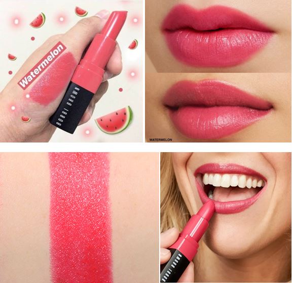 Bobbi Brown Crushed Lip Color 3.4 g. #Watermelon ลิปสติกรุ่นใหม่ มาพร้อมเม็ดสีในแบบเนื้อซอฟแมทท์ คือแมทท์นิดๆ แต่ชุ่มชื้นด้วยคุณค่าบำรุงจากวิตามิน E, C และขี้ผึ้งคุณภาพสูง ติดทนนานได้สูงสุดถึง 8 ชั่วโมงโดยไม่เป็นคราบหรือจืดจางระหว่างวัน