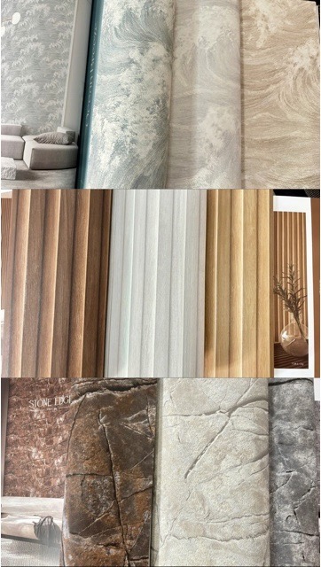 wallไม้ หิน 3D ม้วนใหญ่ 15ตรม. ยาว 15.6 ม. ก 1.06 ม.lm