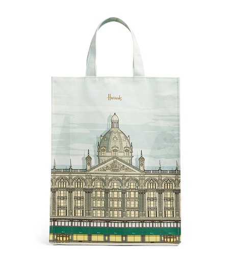 Harrods แท้ รุ่น Medium Architectural Building Shopper Bag (กระดุม)***พร้อมส่ง