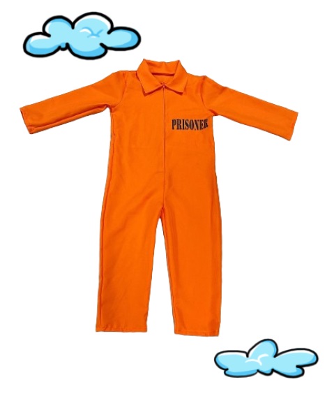 7C158 ชุดเด็ก ชุดจั๊มสูท ชุดนักโทษ ชุดคนคุก The Prisoner Prison uniform Costumes