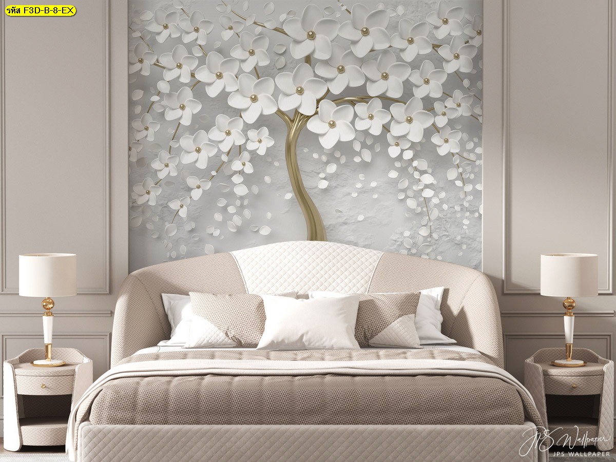 ภาพพิมพ์วอลเปเปอร์ ติดห้องนอน ลายหรูหรา แต่งห้องนอนสวยๆ