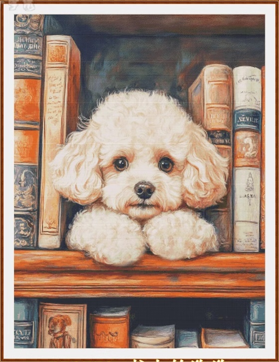 Dog on shelf (พิมพ์ลาย)