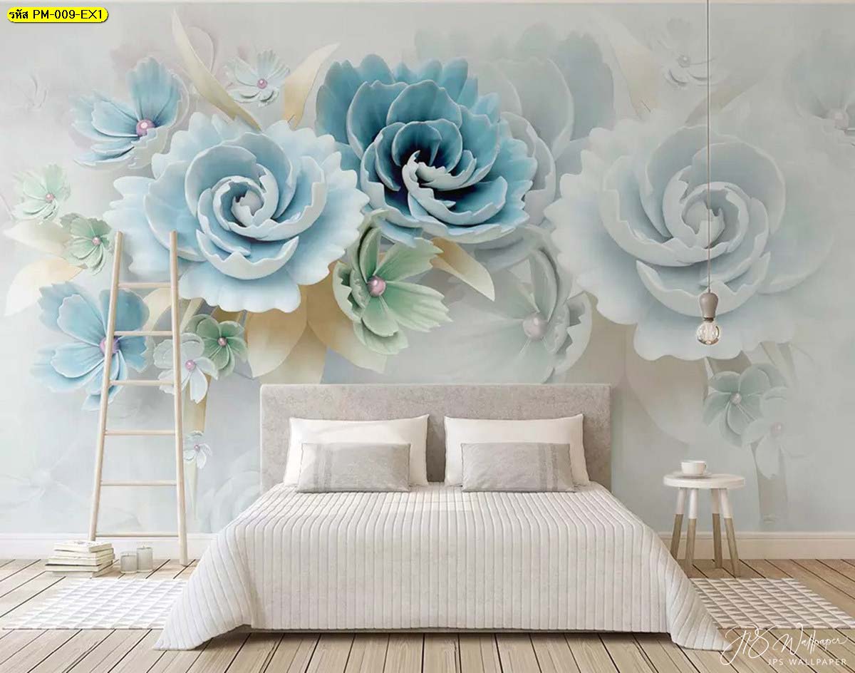 แต่งห้องนอน แบบสวยสะดุดตา ด้วย wallpaper ตกแต่งภายใน ลายดอกไม้หวาน ราคาถูก