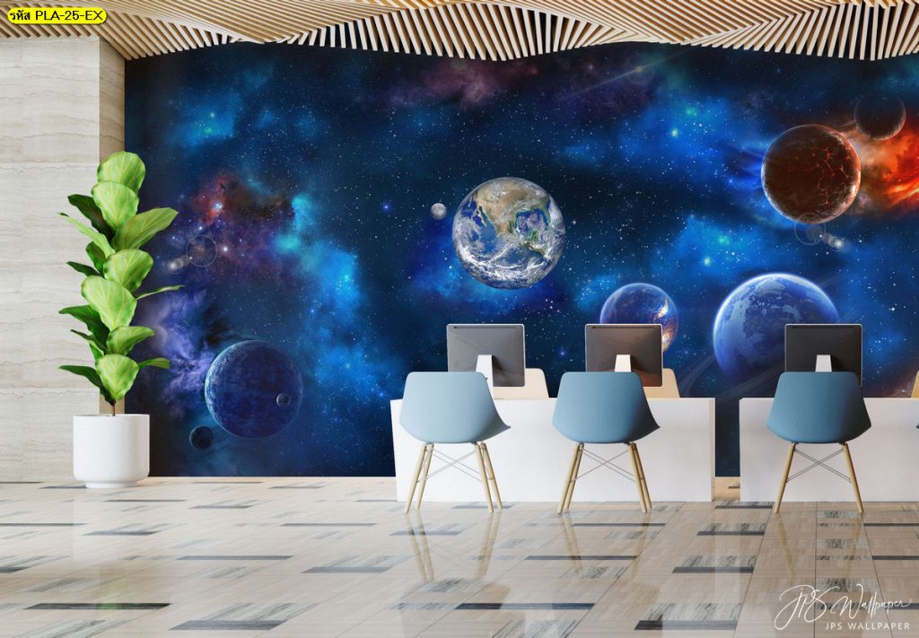 เปลี่ยนบรรยากาศที่ทำงานสวยๆ ดูไม่น่าเบื่อ ด้วย ภาพพิมพ์ ลายอวกาศ