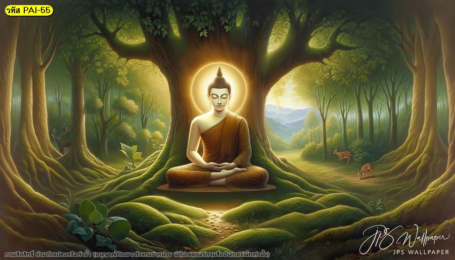 เสริมมงคลให้ผนังห้องพระ ด้วยวอลเปเปอร์พระพุทธเจ้า