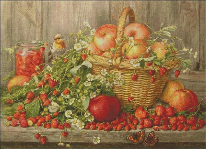 Apple and strawberry (พิมพ์ลาย)
