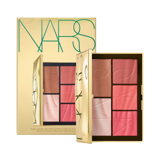 Nars Pure Luxury Light Reflecting Cheek & Eye Palette I 17.4 กรัม พาเลตต์ที่พร้อมครีเอทให้ดวงตาน่าหลงใหลและเติมสีแก้มให้สวยเปล่งปลั่งได้ในตลับเดียวเนื้อแป้งที่ใช้ได้แบบอเนกประสงค์ 5 เฉดสีใช้ได้ทั้ง คอนทัวร์ ไฮไลท์ บลัชออน และอายแชโดว์เนื้อสัมผัสเนียนล