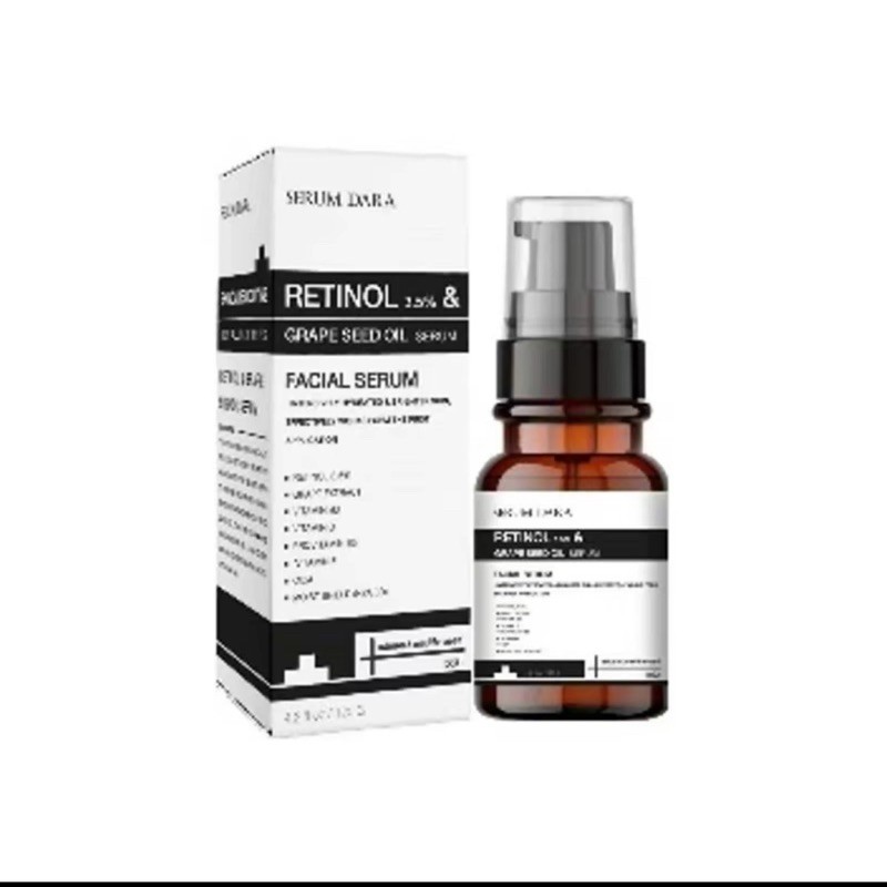 Serum DARA Facial Retinol 3.5 Grape Seed Oil เซรั่ม ดารา เรตินอล แอนด์ เกรป ซีด ออยล์ เซรั่ม บำรุงผิวหน้า 120ml