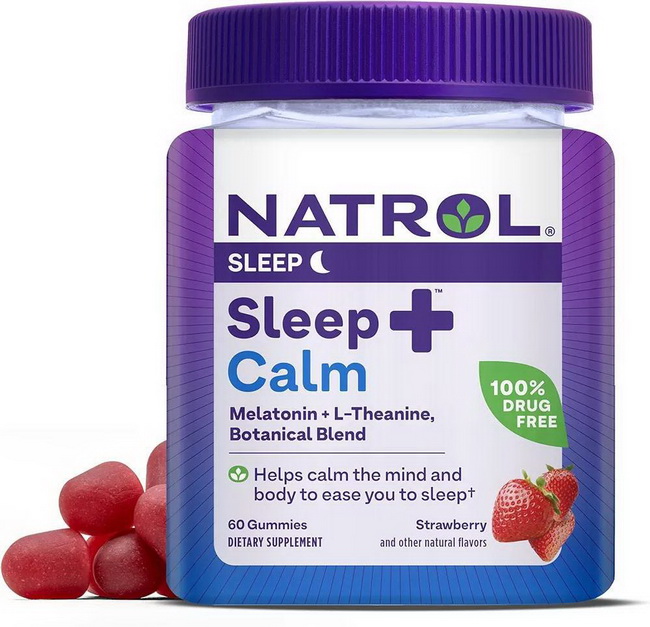 Natrol Sleep + Calm  60 Strawberry Gummies แพคเกจใหม่ล่าสุดจากอเมริกา ของแท้จาก US 100% วิตามินเม็ดกัมมี่นอนหลับ+ผ่อนคลาย รูปแบบเม็ดเจลลี่ รสสตรอเบอรี่ เคี้ยวหนึบ ทานง่าย มีส่วนผสมที่ทรงพลังของเมลาโnนิน ช่วยในการผ่อนคลาย นอนหลับง่าย ตื่นมาอย่างสดชื่น ปลอด