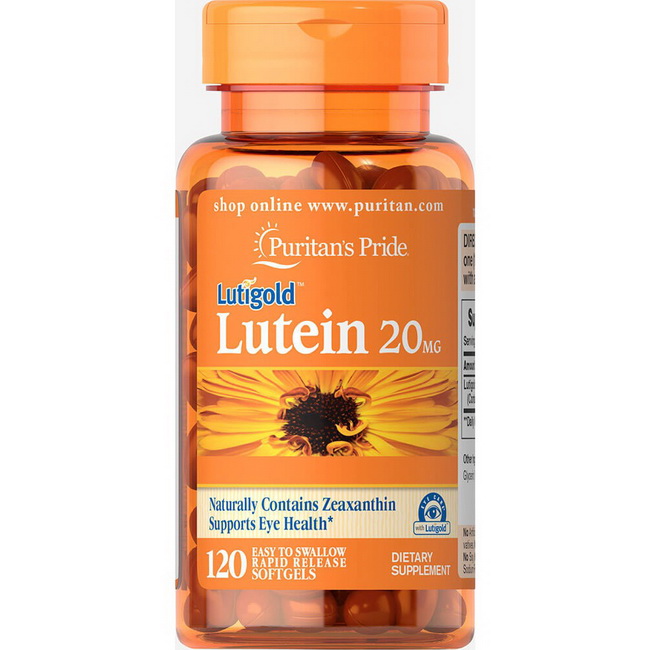 Puritans Pride Lutein 20 mg with Zeaxanthin 120 Softgels วิตามินบำรุงสายตา สารสกัดลูทีน และซีแซนทีน เหมาะกับผู้ใช้สายตามาก ผู้สูงอายุ ผู้ที่ทำงานอยู่หน้าจอคอมพิวเตอร์ หรืออยู่กับแสงสว่างจ้า กลางแดด ผู้ที่ต้องขับรถกลางคืนบ่อย ๆ ผู้ที่โดนแฟลช ดูทีวี เล่นมือ