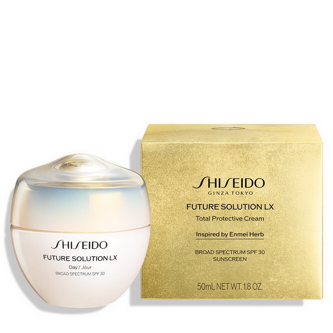 Shiseido Future Solution LX Total Protective Cream S SPF 30 ขนาด 50 ml. ครีมบำรุงสำหรับกลางวันสูตรใหม่ เพิ่มการปกป้องผิวจากสูตรเดิม SPF 20 เป็น SPF 30 พร้อมช่วยฟื้นบำรุงและลดเลือนริ้วรอยผิวกระชับ เรียบเนียนคืนความกระจ่างใส อ่อนเยาว์เนื้อครีมเข้มข้น แ