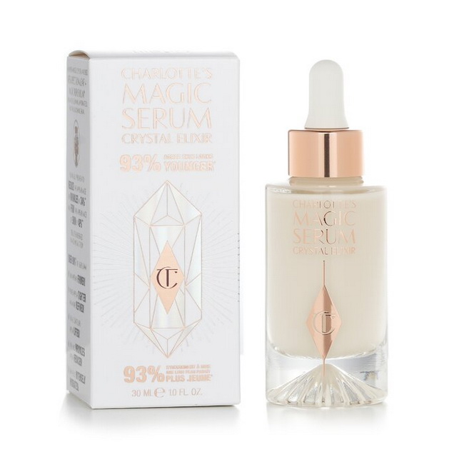 Charlotte Tilbury Magic Serum Crystal Elixir 30 ml. เซรั่มย้อนวัยหน้าขาวใส มีส่วนผสมอันทรงประสิทธิภาพ ช่วยลดเลือนริ้วรอยร่องลึก เติมความเต่งตึงให้ผิว รูขุมขนกระชับ และยังช่วยให้หน้าขาวใสสุดๆอีกด้วยค่ะ
